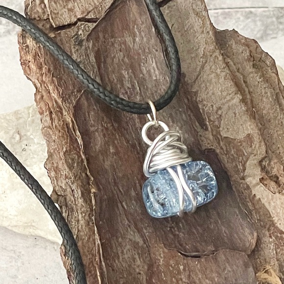 5 For $25💫Blue Crackled Quartz Bead Pendant Necklace - Picture 5 of 6